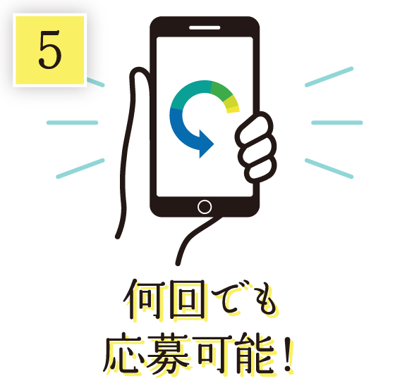 何回でも応募可能です！